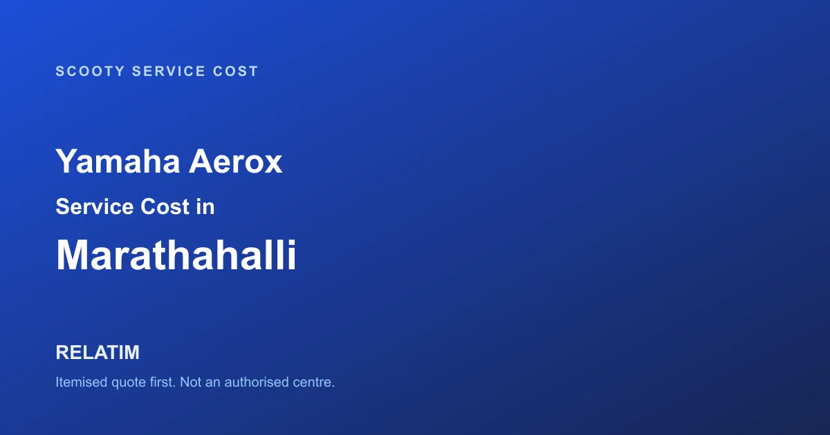Yamaha Aerox Service Cost in Marathahalli, Bangalore